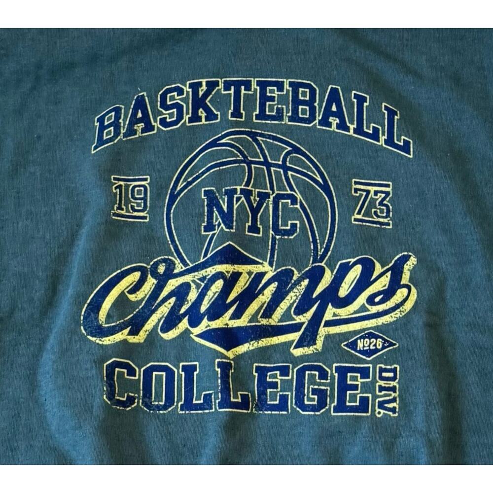 Urban Outfitters NWT Golden‎ Hour NYC Basketball Champs College Sweatshirt Teal - Picture 2 of 5